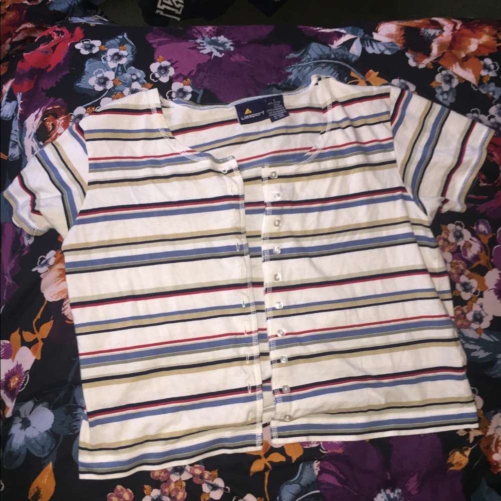 Multi color striped crop top